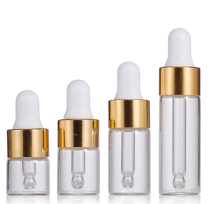 Nhỏ mỹ phẩm chứa chất lỏng <span class=keywords><strong>1ml</strong></span> 2ml 3ml 5ml rõ ràng lọ thủy tinh vàng Pipette Mini Tinh dầu chăm sóc da huyết thanh Thuốc nhỏ mắt - Product Image 1