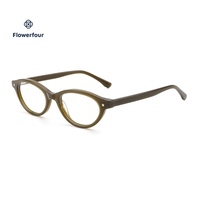 Lunettes de vue de luxe ovales Royalty écologiques unisexe à monture intégrale en acétate avec charnière à ressort et rivets étoile, pour adultes