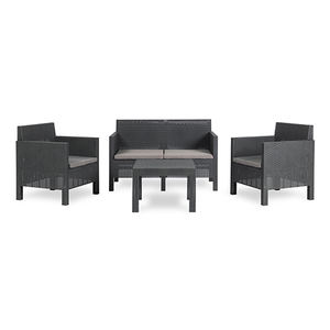 Ensemble de fauteuils de jardin anthracite, largeur 80 cm, longueur 120 cm, meubles de patio - Product Image 1