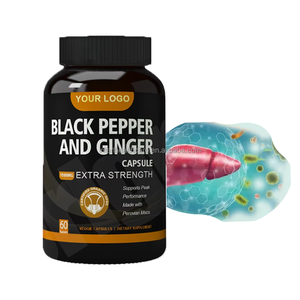 Cápsulas de jengibre y ajo a granel Precio Suplemento alimenticio a base de hierbas 550 mg Cápsulas de pimienta negra y jengibre - Product Image 1