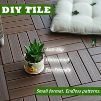 Dalles de terrasse WPC OEM du fabricant direct, revêtement de sol extérieur étanche à faire soi-même, logo personnalisé acceptable