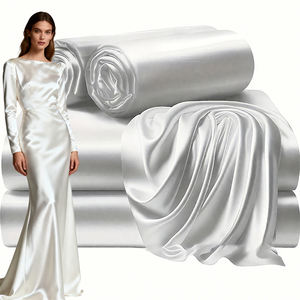 厂家批发价格100% 涤纶面料免费样品丝滑缎面面料奢华婚礼面料 - Product Image 1