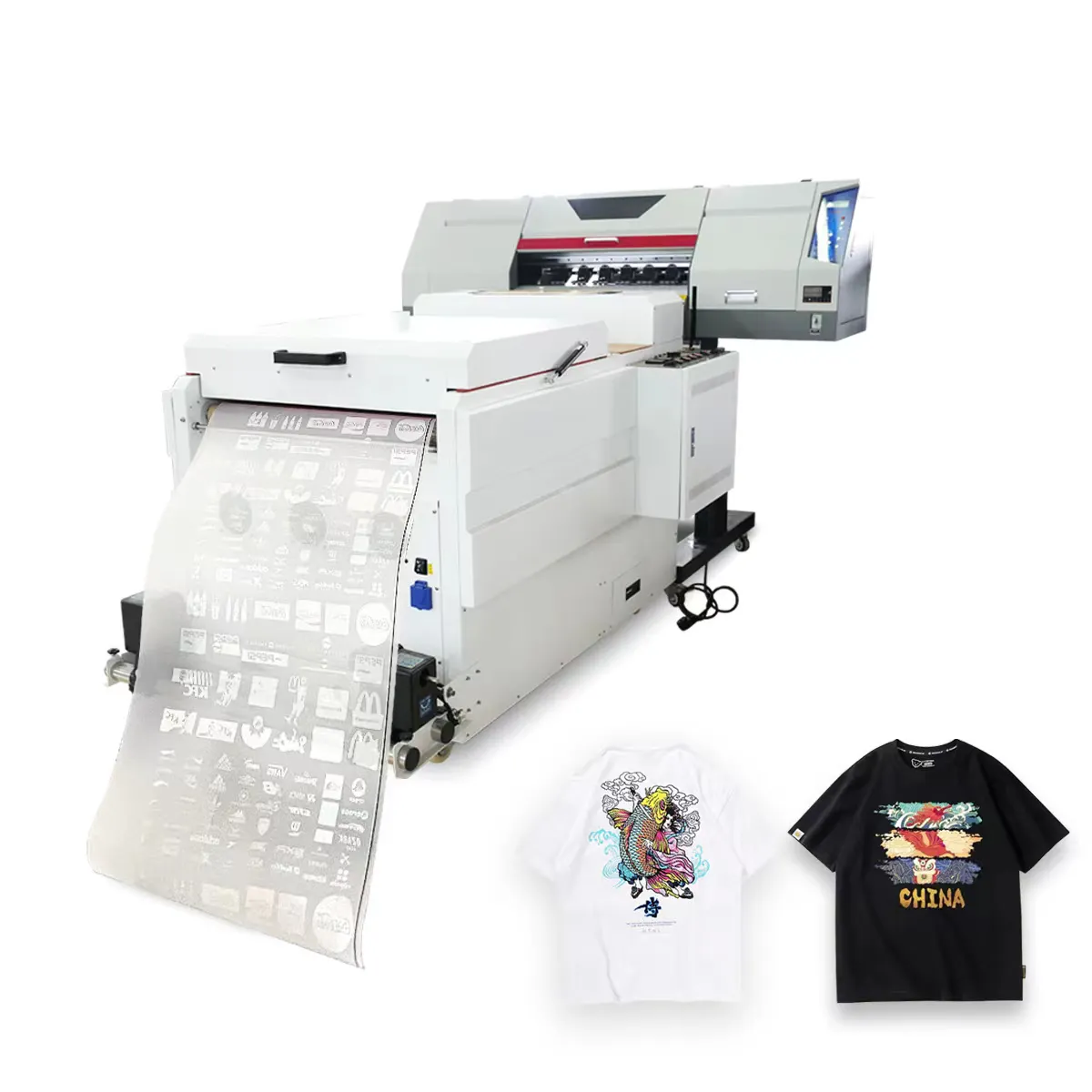 MWEI A1 70CM 60 CM DTF Printer Impresora With Dual I3200 Printhead White Ink Pump Circulation Powder Shaking Oven Machine