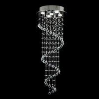Lustre LED moderne de luxe en or pour escalier de villa, avec perles de cristal longues suspendues, projet personnalisé, design de créateur