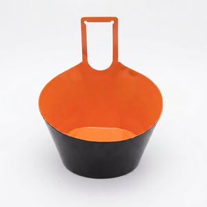 Pot de fleurs moderne minimaliste en PP, couleur orange et noir, léger, pour jardin, plantes vertes - Product Image 1