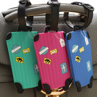 Étiquette de bagage transparente en silicone écologique personnalisée pour enfants, sac d'école, tortue, cadeau, vente en gros OEM