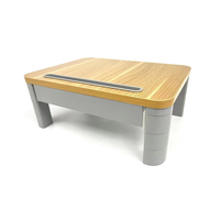Meja Komputer Desain Modern dengan Bahan ABS+MDF yang Tahan Lama, Tinggi Dapat Disesuaikan 7-14.5cm, Dilengkapi Penyimpanan dan Dudukan Monitor yang Dapat Diperpanjang