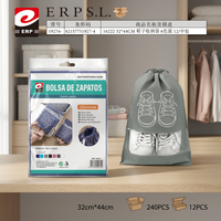 Sac à chaussures pliable réutilisable en tissu non tissé 32x44 cm, organisateur de rangement simple niveau pour chaussures et voyage