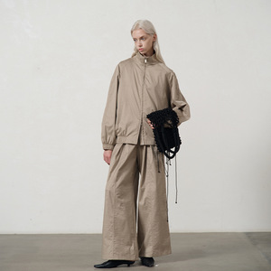 Uma, pantalones informales de cintura alta para mujer, novedad de otoño, Blanco Guangzhou, trece líneas, Run Deng 25, pantalones minimalistas de pierna ancha, altos y planos - Product Image 2