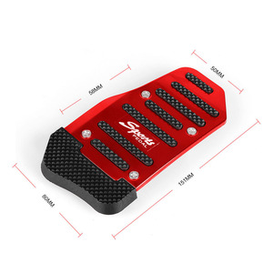 Pédale de sport en alliage d'aluminium, plaquette d'accélérateur de frein rouge 109x84mm pour voitures à transmission automatique - Product Image 2