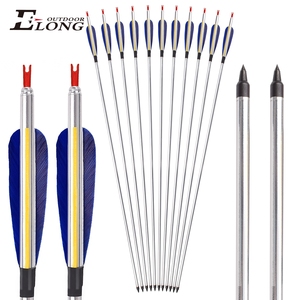 Flechas de Aluminio Elong Outdoor 7075-T6, Eje de Aluminio Negro/Plateado, Flechas para Tiro con Arco, Caza - Product Image 1