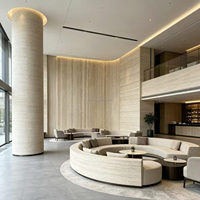 Tuile en pierre flexible ignifugée en argile modifiée, ultra-mince, imprimée en 3D, effet travertin, pour façade extérieure d'hôtel, fabriquée à l'usine de Foshan