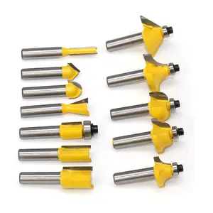 12 pçs/set 1/4 "/8mm Fresas para madeira Router Bits De Ferramentas De Madeira