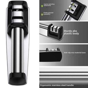 Affûteur manuel portable en acier inoxydable à 2 fentes avec outils 4-en-1 pour couteaux et ciseaux, marque JY, le plus vendu - Product Image 4