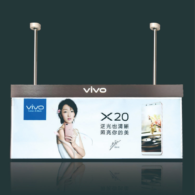 ultra Thin Double Sides Ceiling Steel Hanging Sliding Poster Led Acrylic Light Box