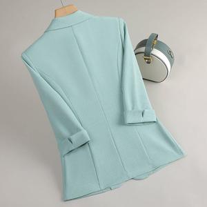 Blazer professionnel taille haute pour femme, blanc, à manches courtes, nouvelle collection, style élégant et féminin, idéal pour le bureau - Product Image 4