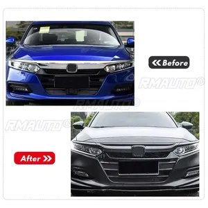 สำหรับ Honda Accord Sedan รุ่นที่ 10 ปี 2018-2020 4 ประตู กระจังหน้าโครเมียมสีเงินลายคาร์บอนไฟเบอร์ ชิ้นส่วนทดแทน - Product Image 4