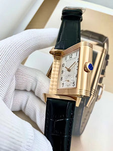 Montre de luxe pour homme Reverso flip montre mécanique de luxe montre rétro personnalisée avec bracelet en cuir - Product Image 3