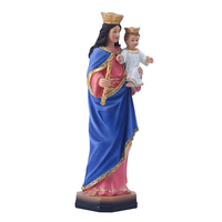 8 pouces Couronne Catholique Notre Dame Statue Résine Maria Sculpture Décoration Couronne Notre Dame et Bébé Jésus Figurine Cadeau Religieux
