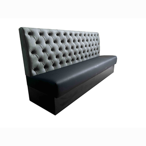 Meubles classiques en gros pour restaurants, sièges de banquettes personnalisés en cuir capitonné rouge et noir pour restaurants, bars et KTV - Product Image 2