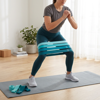 Set de Pilates y Yoga, Bandas de Resistencia de Alta Calidad para Gimnasio, Bandas Elásticas de Silicona Verde para Ejercicios