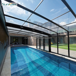 Cubierta de Piscina de <span class=keywords><strong>Policarbonato</strong></span> Personalizada, Cubierta Retráctil Automática de Aluminio y Vidrio <span class=keywords><strong>para</strong></span> Casa - Product Image 4