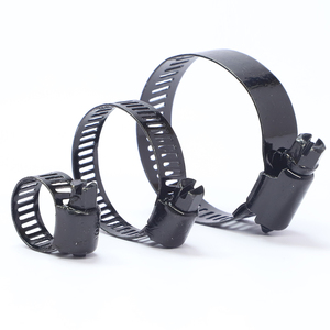 Abrazadera de Manguera Ajustable de Acero Inoxidable 304/201 con Recubrimiento de Zinc Negro Nindejin, Abrazadera de Tubo de Gran Tamaño de 6-300 mm para Automoción - Product Image 1