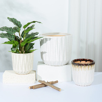 Pots et jardinières nordiques en céramique avec finition émaillée réactive, pot de fleurs pour extérieur, jardinière de jardin pour la décoration de la maison, utilisation au sol