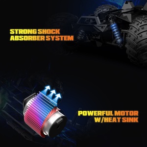 1/14 Scale Four-Wheel Drive High-speed Monster <b>Truck</b> with Bumpers Shock Absorber All-terrain Off-road 20KM/H Vehicle Racing Car - Product Image 5