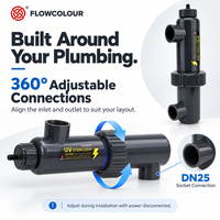 Stérilisateur UV en ligne FLOWCOLOUR pour aquarium, clarificateur d'eau, éliminateur d'eau verte, lampe UV-C anti-algues pour aquarium