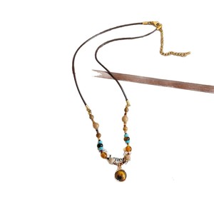 Vintage Tigers Eye Pendant Necklace Women 2025 New Arrival Light Luxury High-End Electroplated <b>Copper</b> Sweater <b>Chain</b> X1999 Tiger' - Product Image 5