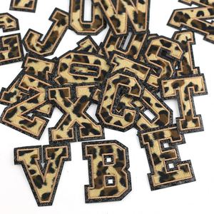 NPC315 New Iron on 8cm Black Glitter Edge Leopard Print Furry Fabric Letter Patch for Clothes Bag Decoration - Product Image 3