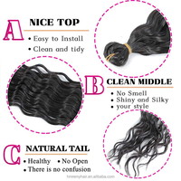 Extensions de tresses au crochet longues et ondulées de 30 pouces, 100g/paquet, double trame, en fibre haute température, emballage personnalisable