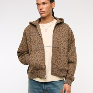 Sudadera con capucha para hombre con logotipo personalizado, holgada, de gran tamaño, lavada con ácido, algodón, diamantes de imitación, pantalla de seda, sudaderas con capucha lavadas y cremallera digital para invierno - Product Image 2