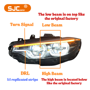 Faros Delanteros LED SJC de Tres Colores DRL para BMW F32 F33 F36 F80 F82 M3 M4, Luces Delanteras Rojas, Amarillas y Blancas Drl V2 Estilo Ikon - Product Image 2