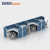 EGROspace Bureau de travail en forme de L au design moderne, mobilier de bureau, cloison modulaire, cabine privée