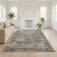 Böhmischer Bedruckter Waschbarer Teppich Vintage Schlafzimmer Pflegeleichter Weicher Faltbarer Teppich Wohnzimmer Maßgefertigter Persischer Teppich