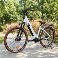 Vélo électrique de trekking 29 pouces, moteur central Bafang 500W, batterie cachée 15Ah, transmission par courroie