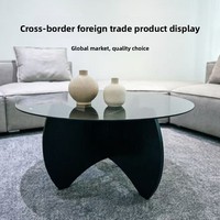 Table basse en verre trempé style luxe léger pour usage domestique, appartement compact, commerce transfrontalier, salon, extensible