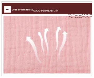 Couches pour bébés 100% coton biologique peigné, en mousseline tissée, <span class=keywords><strong>double</strong></span> couche, crêpe, <span class=keywords><strong>double</strong></span> face, respirantes, écologiques, unies, poids moyen - Product Image 5