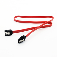 Cable SATA de 7 Pines Personalizado de Doble Conector para PC, Rojo, 20, 30, 40, 50 cm, para Disco Duro SATA HDD