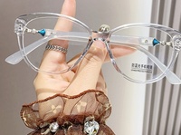 Lunettes de lecture photochromiques anti-lumière bleue pour femmes Purple Cateye Design avec strass et lentille grise optiquement correcte