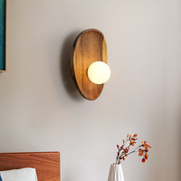 Lampe murale LED minimaliste en bois massif de style japonais Wabi-sabi pour chambre à coucher, salon, couloir, entrée, bureau, chevet