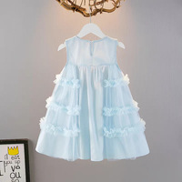Robes pour filles 2026, robes pour enfants avec des fleurs roses en patchwork, robe sans manches pour filles, robe de fête pour filles