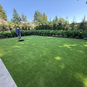 Tapis de gazon artificiel extérieur et intérieur à poils élevés et durable aspect vert naturel pour le jardin et les espaces intérieurs - Product Image 1