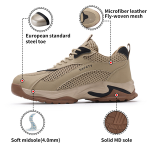 Chaussures de sécurité GUYISA d'été respirantes, anti-écrasement, anti-perforation, à embout d'acier, confortables pour les loisirs en extérieur, vente en gros - Product Image 2