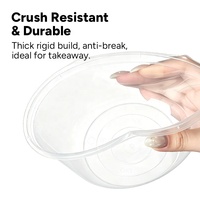 Vente en gros de bols en plastique jetables ronds de qualité alimentaire PP sans BPA, résistants aux micro-ondes, étanches, avec couvercle, 500 ml, 1000 ml, 32 oz
