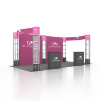 Stand d'exposition modulaire portable pliable en spirale 10x20 en aluminium avec sublimation personnalisée pour salon professionnel