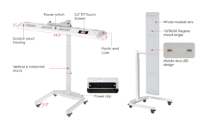 BIOMOL vermelho terapia luz painel corpo inteiro alta irradiação e grande área voz controle LED terapia dispositivo com suporte horizontal - Product Image 5