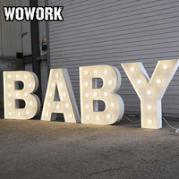 WOWORK Grandes lettres et chiffres lumineux LED RGB de 3, 4 et 5 pieds pour la décoration d'anniversaires, de mariages, de fêtes et d'événements